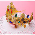 Hochwertige Braut-Jäten-Tiara-Art- und Weisecharme-24k Goldkrone und -Tiaras